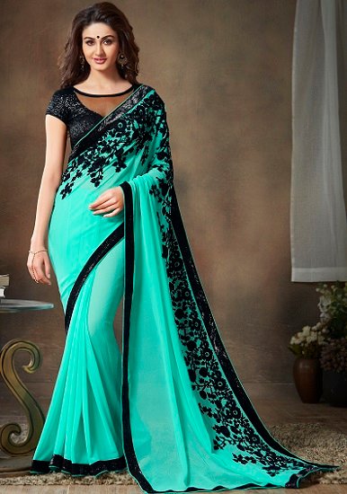 Dual Tone Bollywood Gorgette Saree